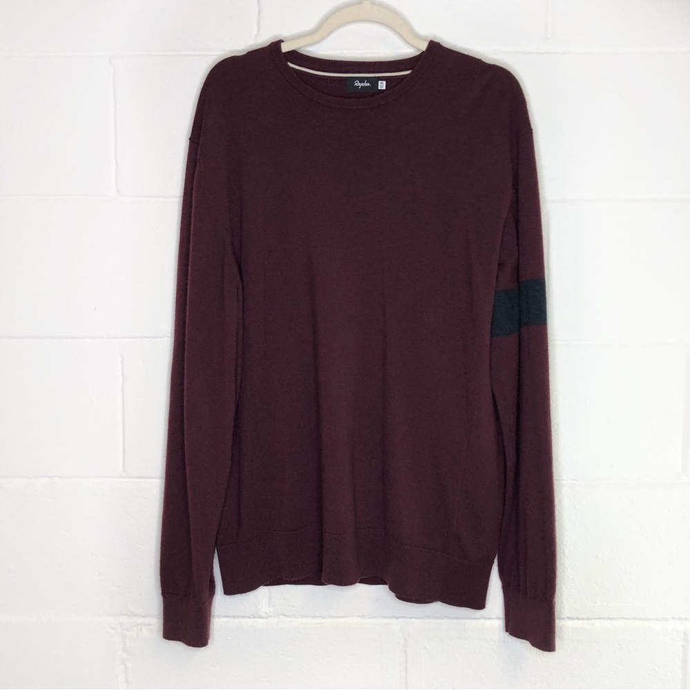 Rapha Men's Wool Burgundy Crewneck Sweater XXL
